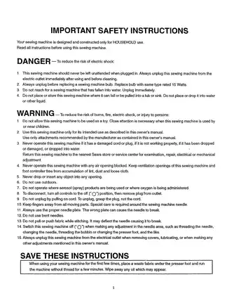 Sears Sewing Machine Owner’s Manual - Model 385.17304 Preview image 2