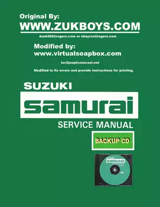 1987-1991 Suzuki Samurai service manual Preview image 1