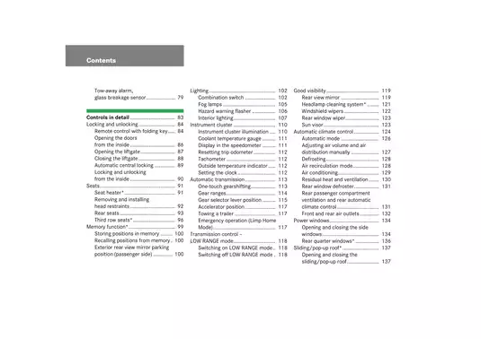 2003 Mercedes-Benz M-Class ML320, ML350, ML500, ML 55 AMG owners manual Preview image 4