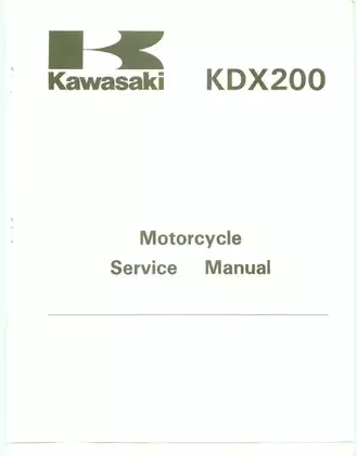 1989-1994 Kawasaki KDX200 service manual Preview image 1