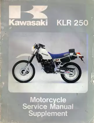 1984-2005 Kawasaki KLR250 service manual supplement Preview image 1