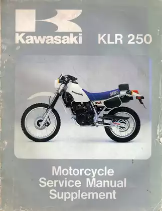 1984-2005 Kawasaki KLR250 service manual supplement