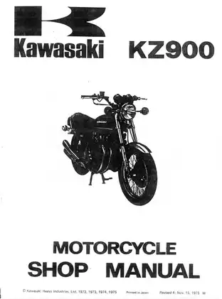 1972-1976 Kawasaki KZ900Z, KZ900Z1 shop manual Preview image 3