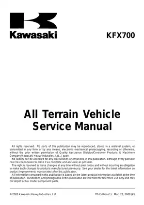 2004-2009 Kawasaki KFX 700 V-Force, KSV 700 service manual Preview image 5