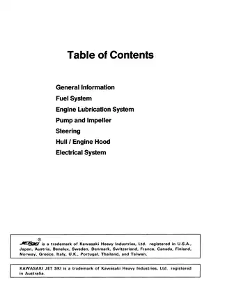 1994-1995 Kawasaki ST, STS, JT750 Jet Ski service manual Preview image 2