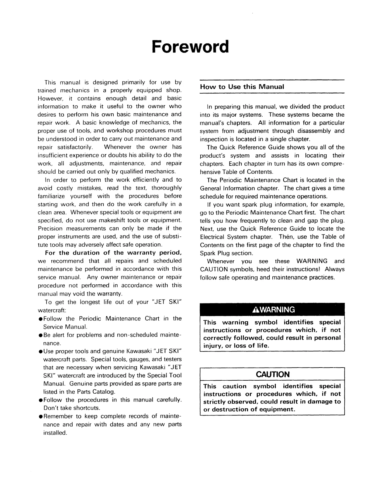 1996-2002 Kawasaki Jet Ski 1100 ZXi, JH1100 service manual Preview image 5