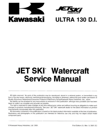 2001 Kawasaki Ultra 130 DI, 130DI, JH1100 Jet Ski service manual Preview image 3