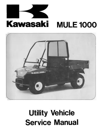 Preview: Kawasaki Mule 1000 (KAF 450) 1987–1991 Utility Vehicle Service Manual  (PN 99924-1107-02)