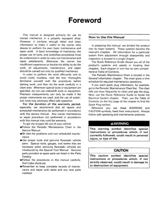 Kawasaki Mule 2010, Mule 2020 Utility vehicle service manual Preview image 5