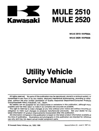 Kawasaki KAF 620, Mule Mule 2510, Mule 2520 Utility Vehicle service manual Preview image 3
