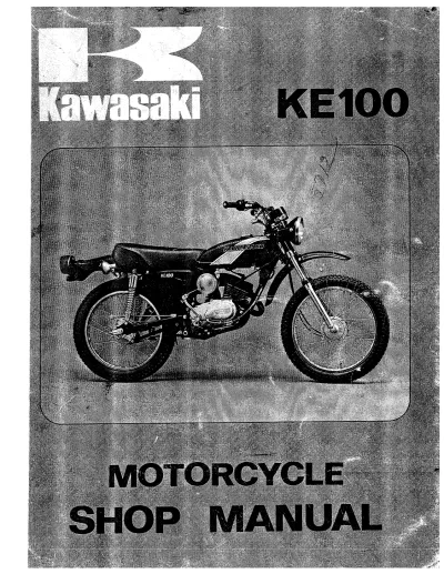 Preview: 1971–1975 Kawasaki KE100 Shop Manual (P/N 99997-748-01)