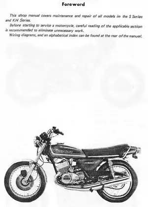 1972-1976 Kawasaki KH 250, KH 400, S1, S2, S3 shop manual Preview image 3
