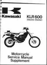 Kawasaki KLR600 Factory Service Manual • 1984–1994 Repair Book (P/N 99924-1050–01) – preview page 1
