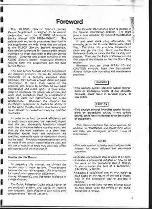 1984-1994 Kawasaki KLR 600, KL 600, KLR 600 KL service manual Preview image 4