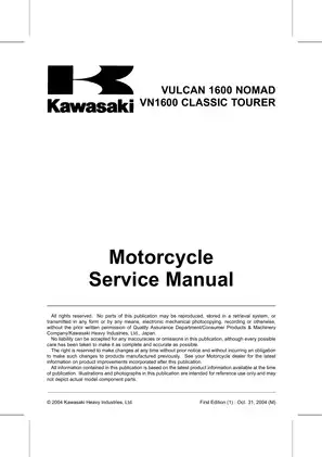 2005 Kawasaki Vulcan 1600 Nomad, VN1600 Classic Tourer service manual Preview image 5