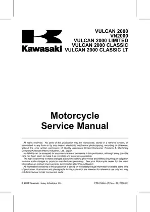 2000-2006 Vulcan 2000, VN2000, Vulcan 2000 Limited, Vulcan 2000 Classic, Vulcan 2000 Classic LT service manual Preview image 5
