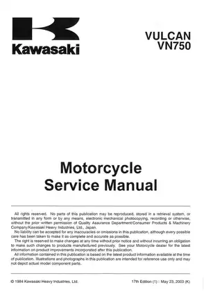 1985-2006 Kawasaki VN 750 Twin VN700 service manual Preview image 3
