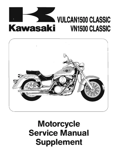Preview: 1996 Kawasaki VN1500 Factory Service Manual Set — A/B Base Manual + D1 and E/F Classic Supplements (P/N 99924-1078-08, 99924-1191-51, 99924-1229-56)
