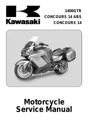 2008-2009 Kawasaki Concours 14, 1400-GTR, ZG1400 ABS motorcycle service manual Preview image 1