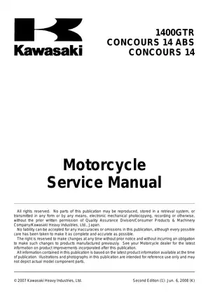2008-2009 Kawasaki Concours 14, 1400-GTR, ZG1400 ABS motorcycle service manual Preview image 5