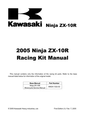 2004-2005 Kawasaki Ninja ZX-10R, ZX1000 service manual Preview image 1