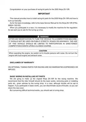 2004-2005 Kawasaki Ninja ZX-10R, ZX1000 service manual Preview image 3