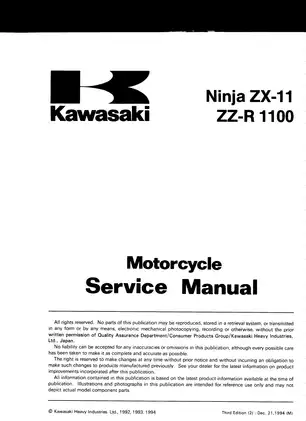 1993-2001 Kawasaki Ninja ZX 11, ZX 1100, ZZ-R1100 service manual Preview image 2