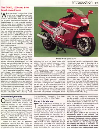 1983-1997 Kawasaki ZX900, ZX1000, ZX1100 Fours service and repair manual Preview image 5
