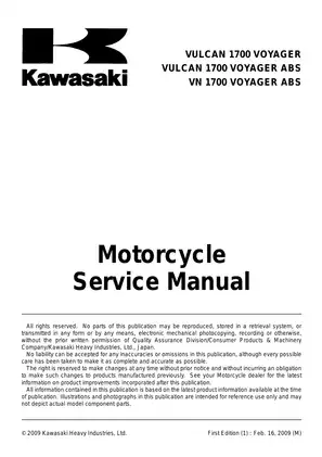 2009 Kawasaki Vulcan 1700, VN1700, Voyager ABS service manual Preview image 5