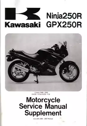 1988-2007 Kawasaki Ninja 250R, GPX250R service manual Preview image 1