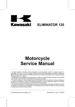 1998-2007 Kawasaki BN 125 Eliminator service manual Preview image 5