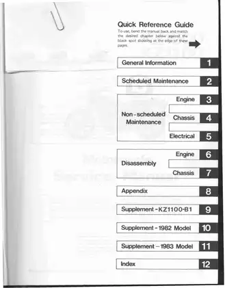 1981-1985 Kawasaki KZ1000, KZ1100 Fours motorcycle service manual Preview image 2