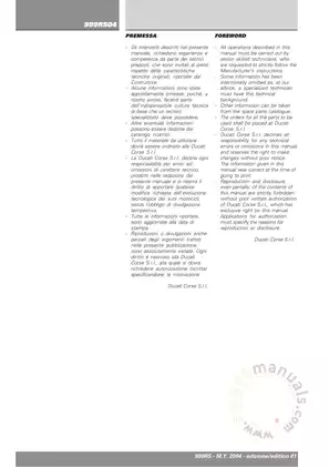 2004 Ducati 999/R/S Service Repair Manual - Comprehensive Guide for Technicians Preview image 2