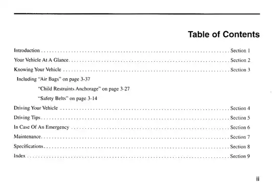 2001 Kia Rio Owner’s Manual - Comprehensive Guide Preview image 4