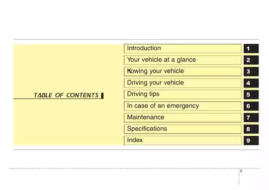 2008 Kia Spectra owners manual Preview image 3