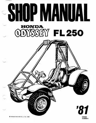 1981 Honda FL250 Odyssey shop manual Preview image 1