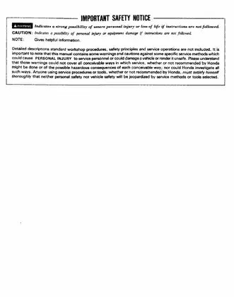 Honda FL400R Service Manual (1988) - Comprehensive Vehicle Guide Preview image 2