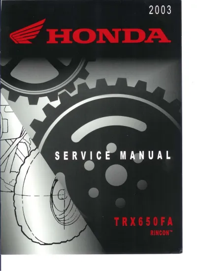 2003 Honda TRX650FA Rincon Service Manual (P/N 61GF010)
