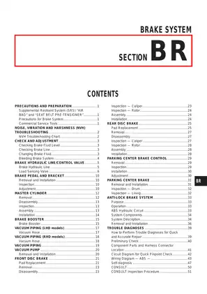 Nissan Patrol GR Y61 Brake System manual Preview image 1