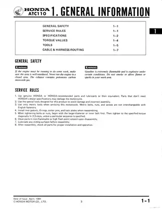 1981-1984 Honda ATC 110 3-wheeler ATV shop manual Preview image 5