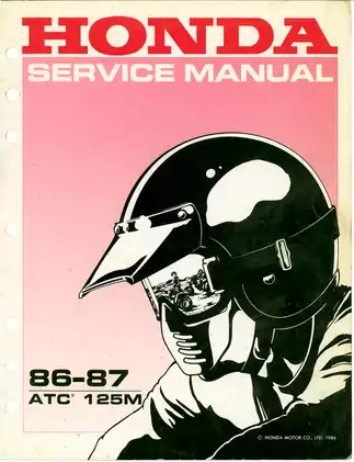 1986-1987 Honda ATC125, ATC 125M ATV service manual Preview image 1