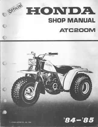 1984-1985 Honda ATC200, ATC200M ATV shop manual Preview image 1