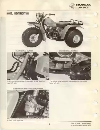 1982-1984 Honda Big Red ATC 200E, ATC 200ES, ATC 200 3-Wheeler ATV shop manual Preview image 4