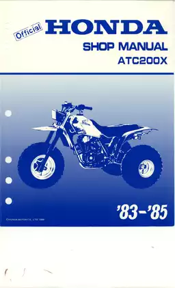 1983-1987  Honda ATC200X, ATC 200 3-wheeler repair manual