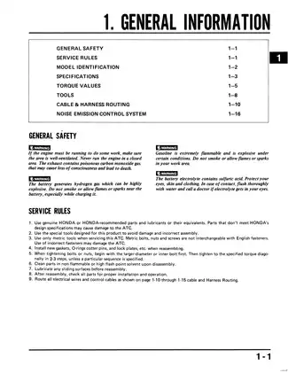 1985-1987 Honda ATC 250SX, ATV 3-Wheeler repair manual Preview image 5