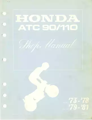 1973-1978 Honda ATC 90 ATV,  3-Wheeler shop manual