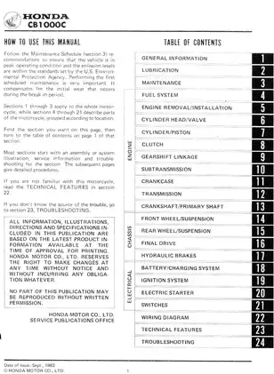 1982-1983 Honda CB1000C Custom, CB1000 repair manual Preview image 1