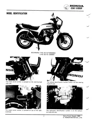 1983 Honda CB1100F super sport repair manual Preview image 2