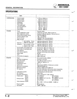 1983 Honda CB1100F super sport repair manual Preview image 4