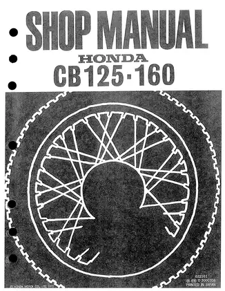 Honda CB125, CB160 shop manual